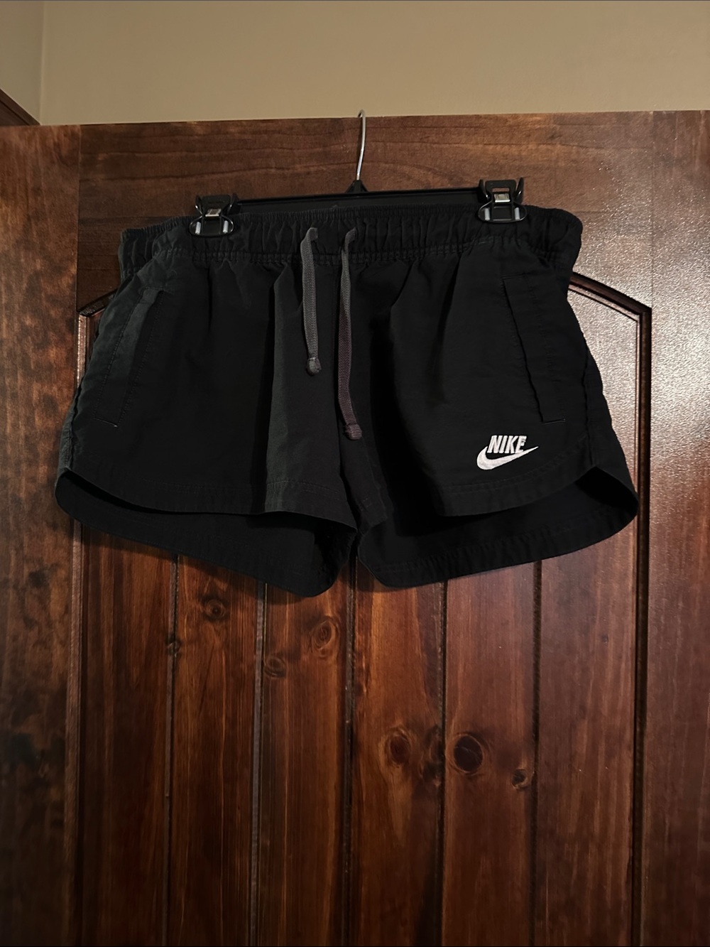 Nike Black Women's Athletic Drawstring Shorts with Logo